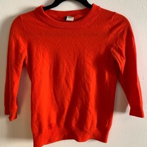 Red 3/4 sleeve merino wool sweater from jcrew